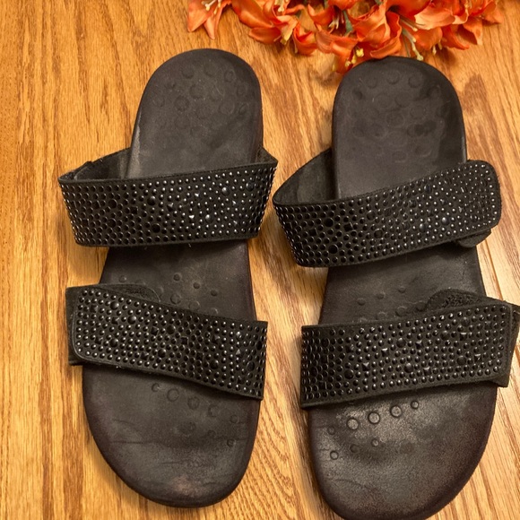 Vionic Two Cross Strap Jeweled Sandals - Picture 2 of 6